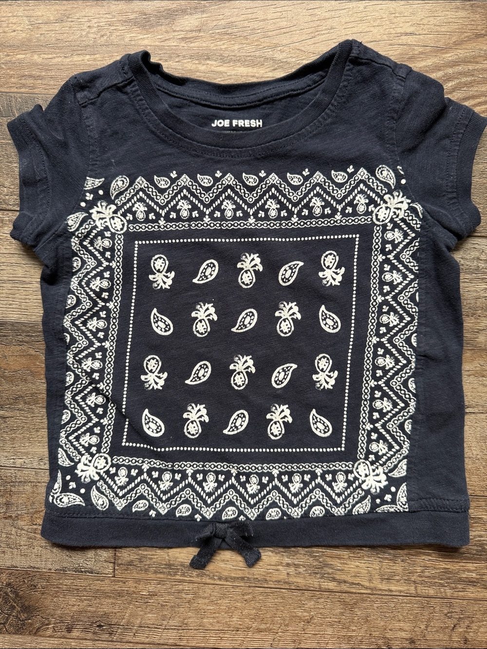 Joe Fresh Navy Bandana-Print Short Sleeve Tee